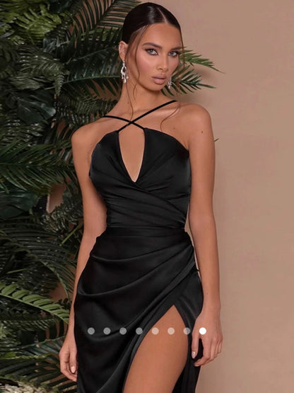 Draped Cocktail Dress // Black