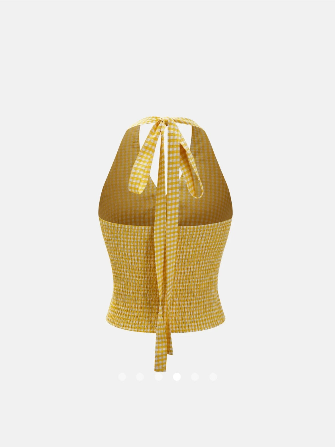 Gingham Halter Neck Top // Yellow