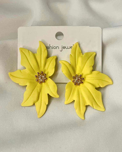 Pastel Flower Earrings // Yellow