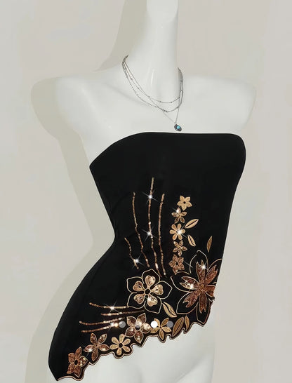 Sequin Embrioded Top // Black