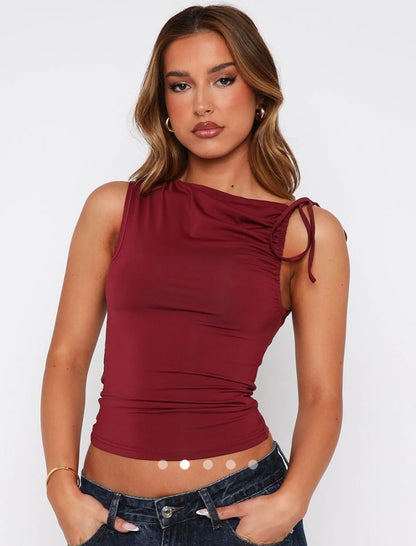 Tie Up Tank Top // Burgundy