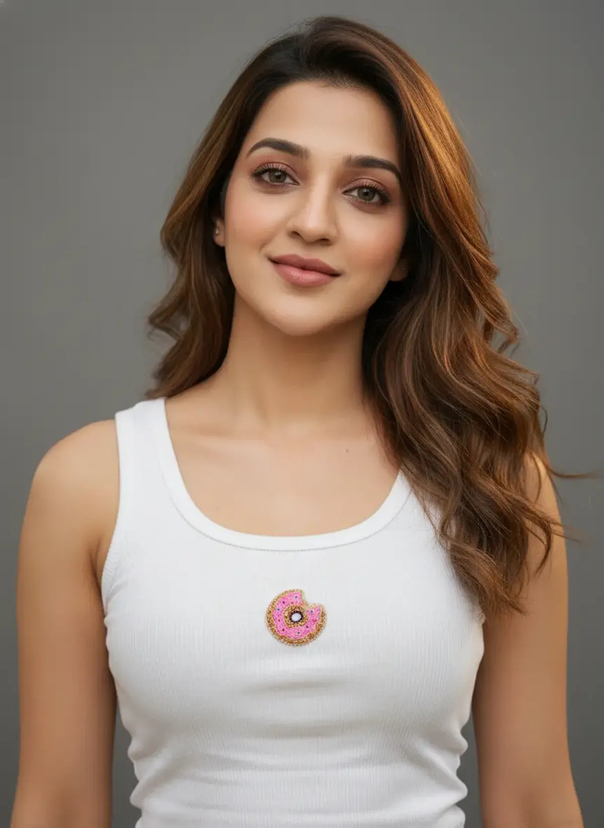 Donut Beaded Tank Top // White