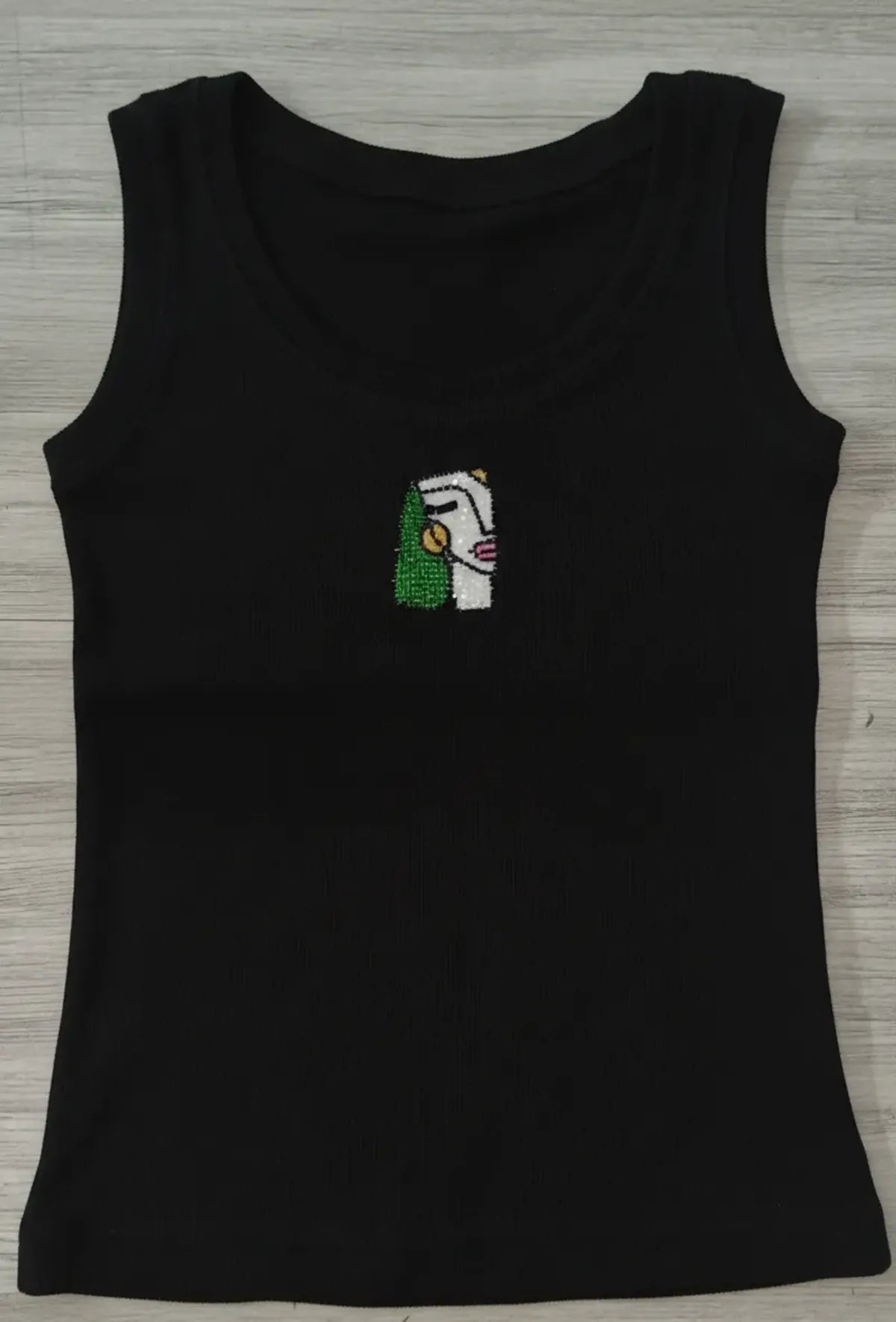 Muse Beaded Tank Top // Black
