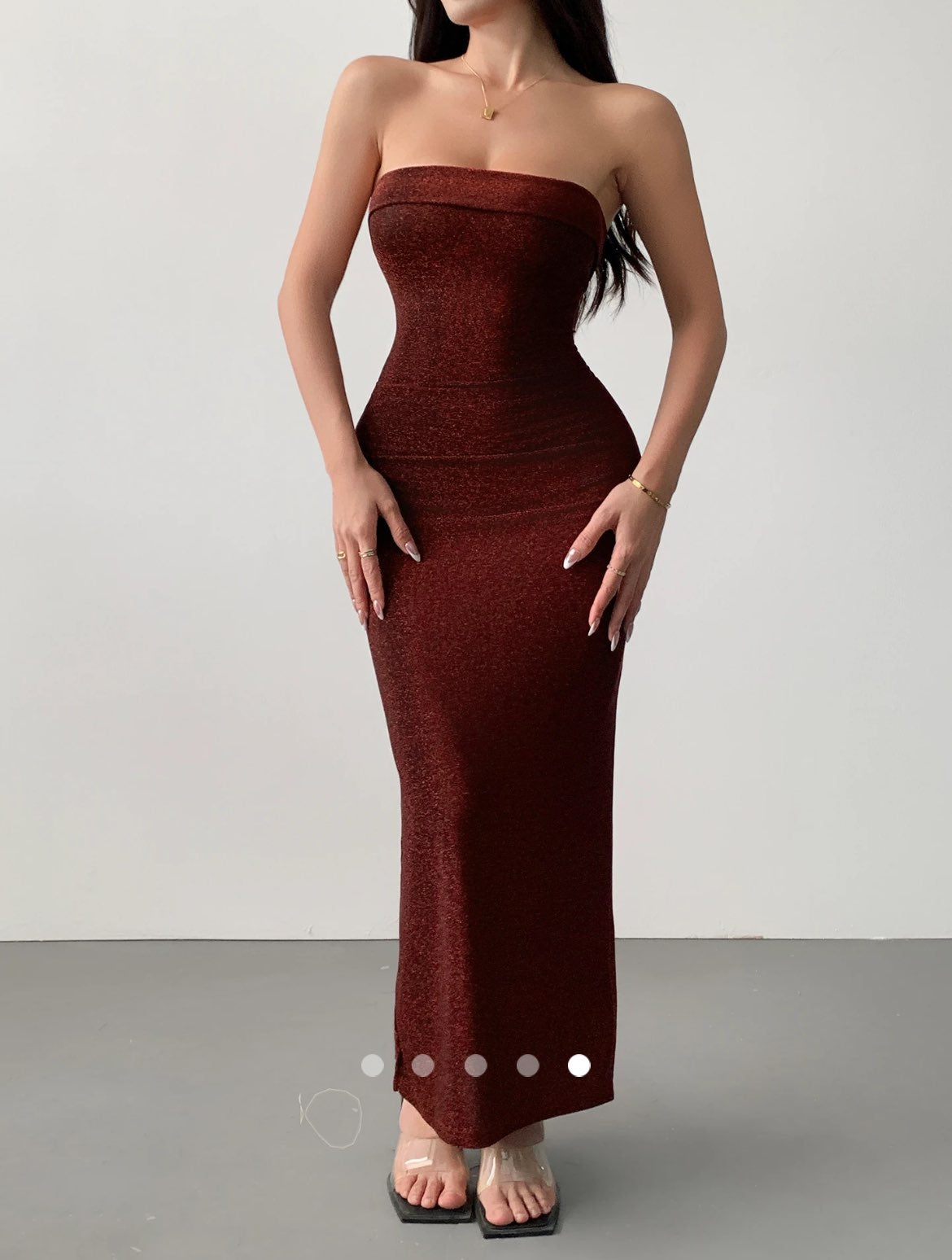 Shimmer Tube Dress // Burgundy