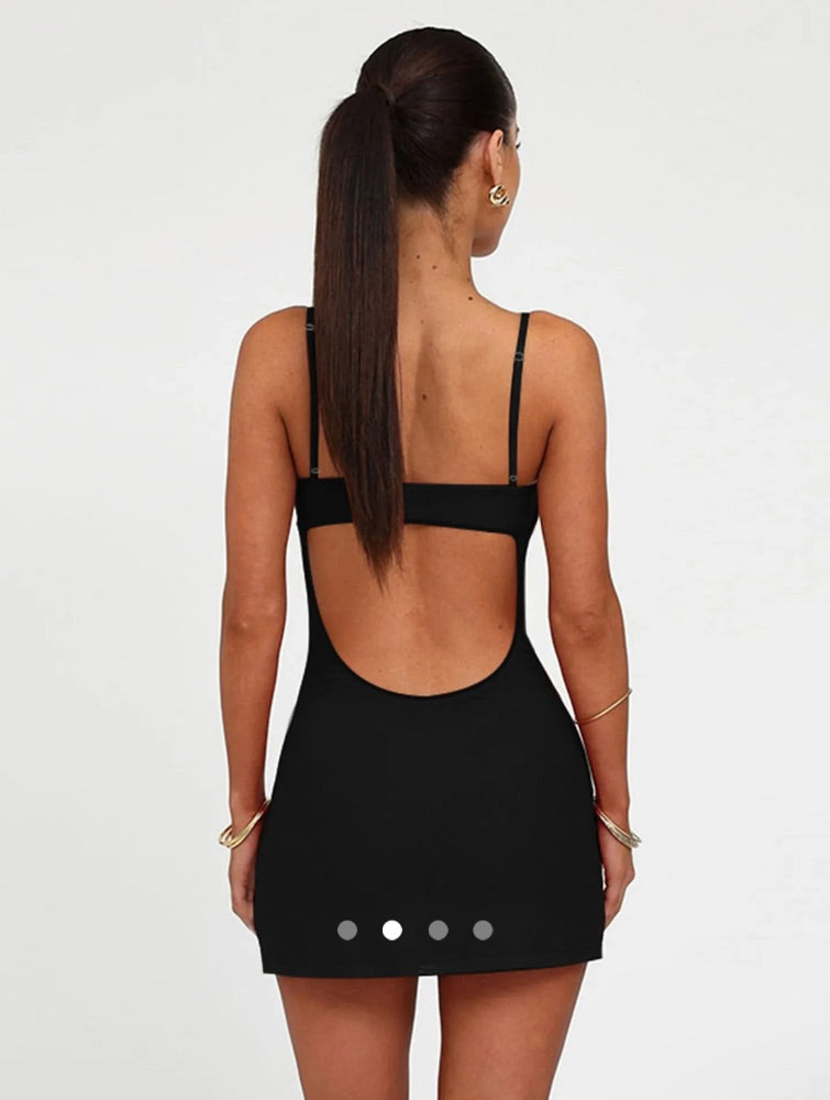Backless Bodycon Dress 002 // Black