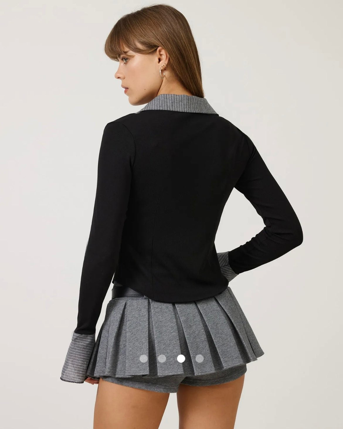 Patchwork Blouse Shirt // Black