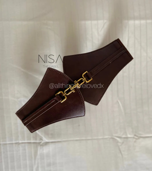 Fan Flap Corset Belt // Brown