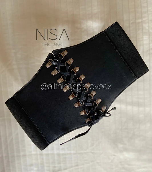 Corset Belt with Silver Detail // Black