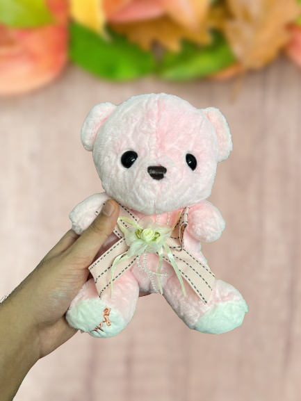 Happy Teddy Soft Toy // Baby Pink