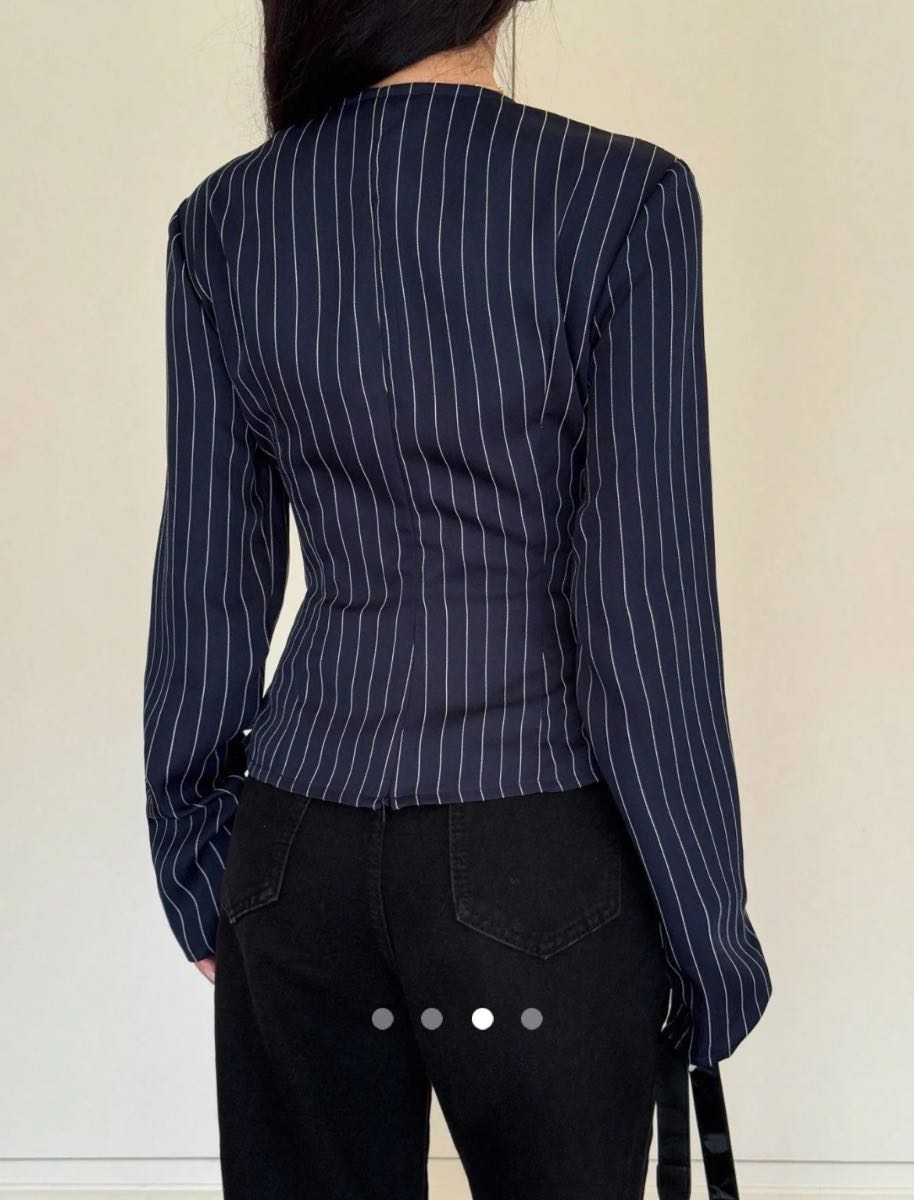 Pleated Top // Navy
