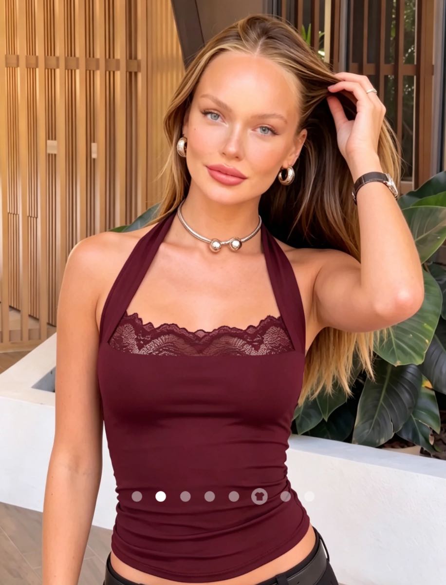 Backless Halter Top // Burgundy