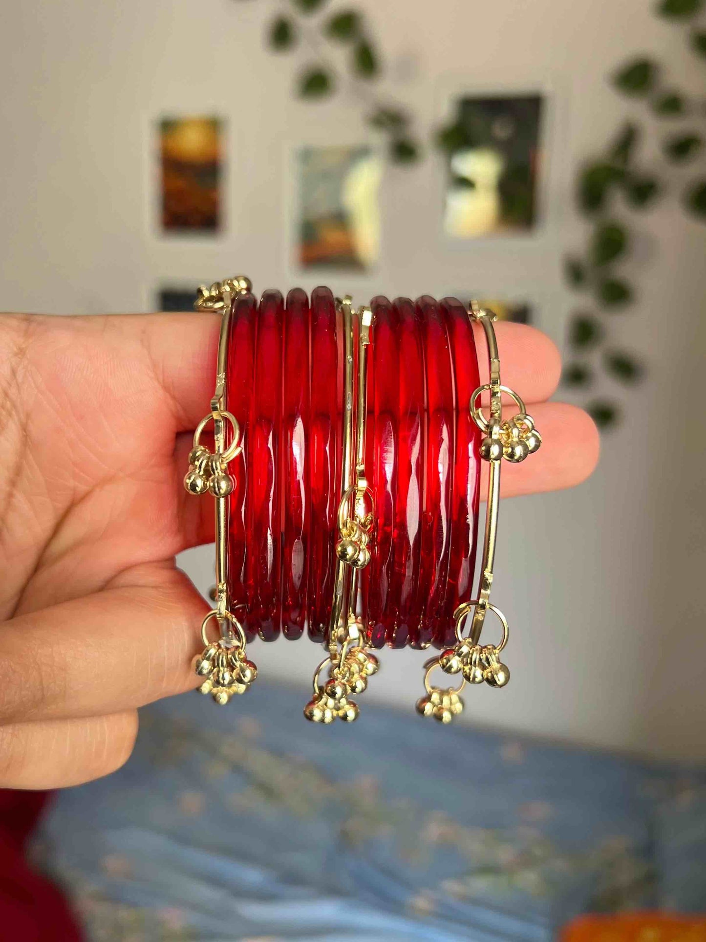 Red // Jelly Bangles with Ghungroo 8+4