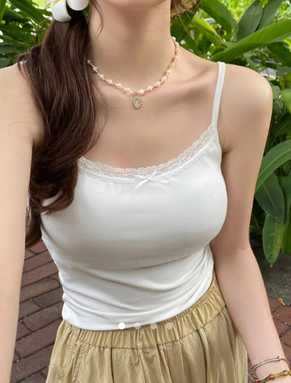 Padded Lace Top // White