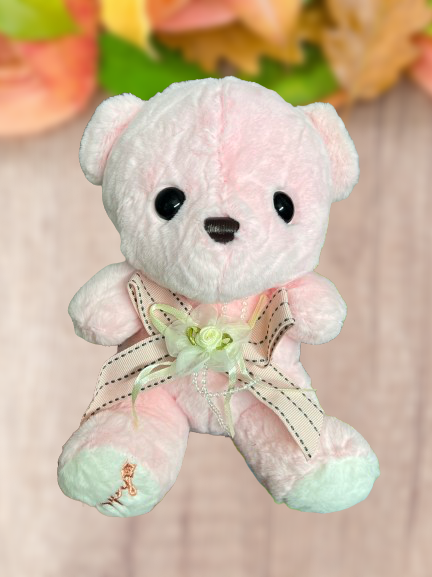 Happy Teddy Soft Toy // Baby Pink