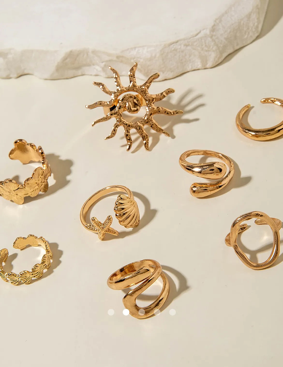 Shell Ring Set 017 // Gold