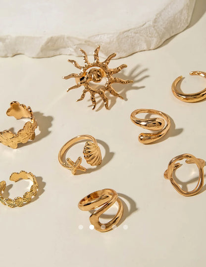 Shell Ring Set 017 // Gold