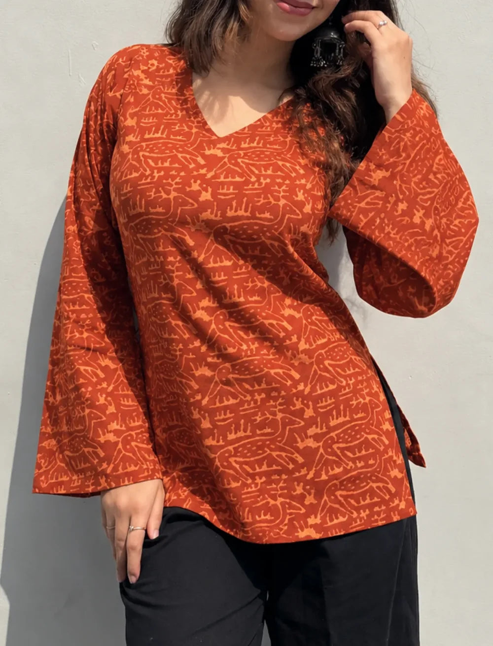 Dhaani // Bell Sleeve Kurti (100% Cotton)