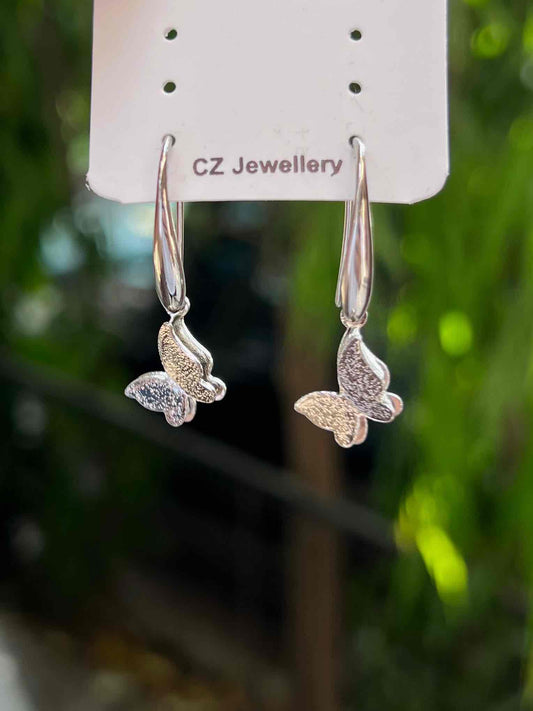 Butterfly Earrings // Silver