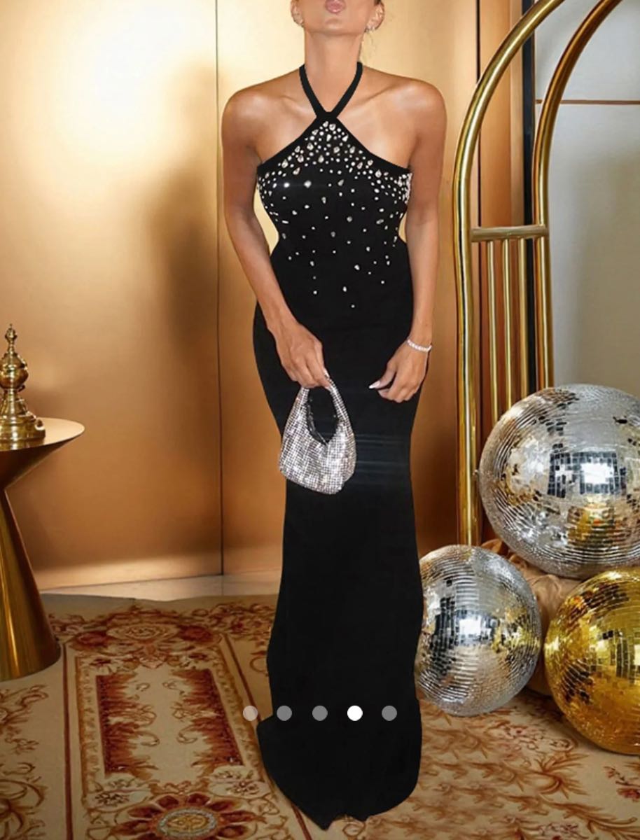 Rhinestone Cocktail Dress // Black