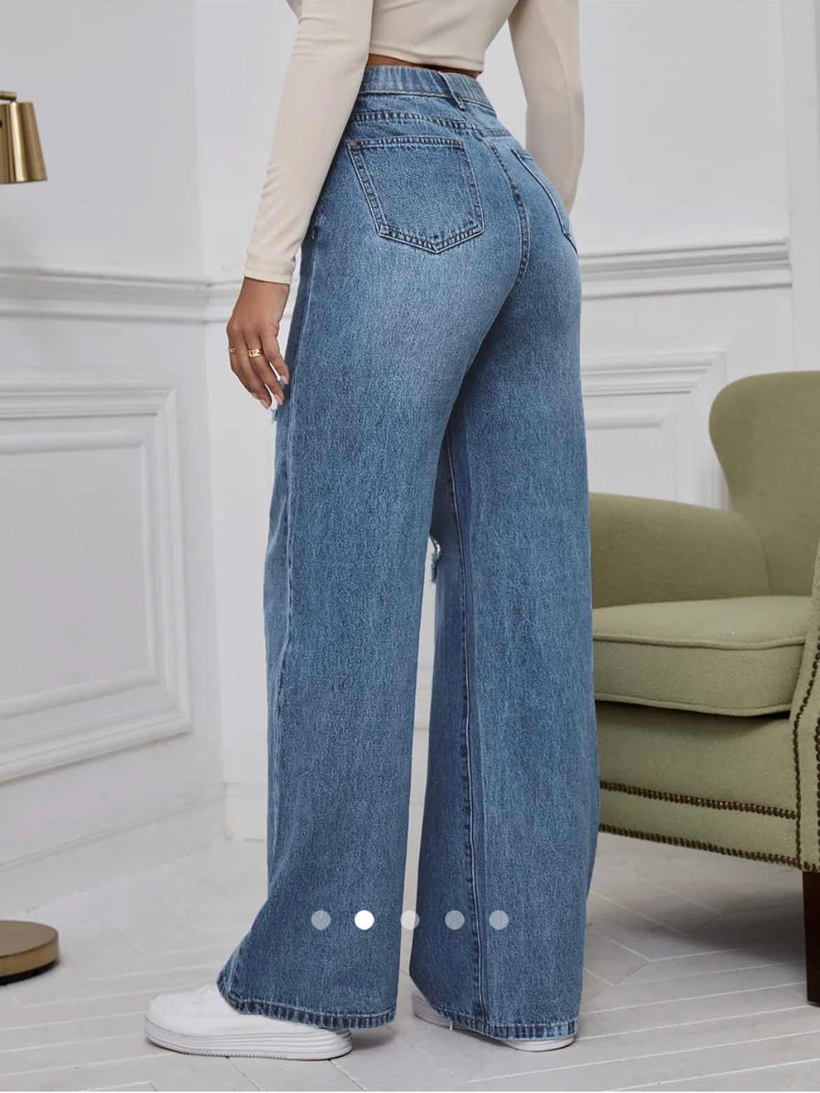 High Waist Straight Leg Jeans 004 // Blue