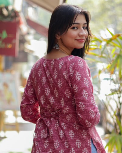 Lily Short Kurti (100% Cotton) // Red