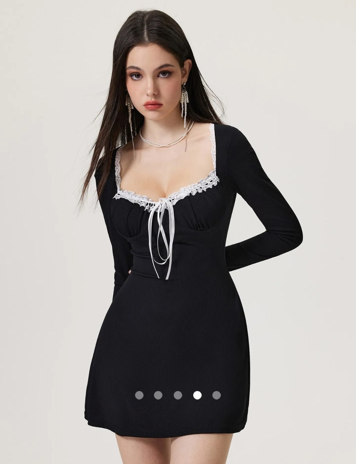 Ruffle A-Line Dress // Black