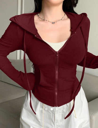 Solid Color Hoodie // Burgundy