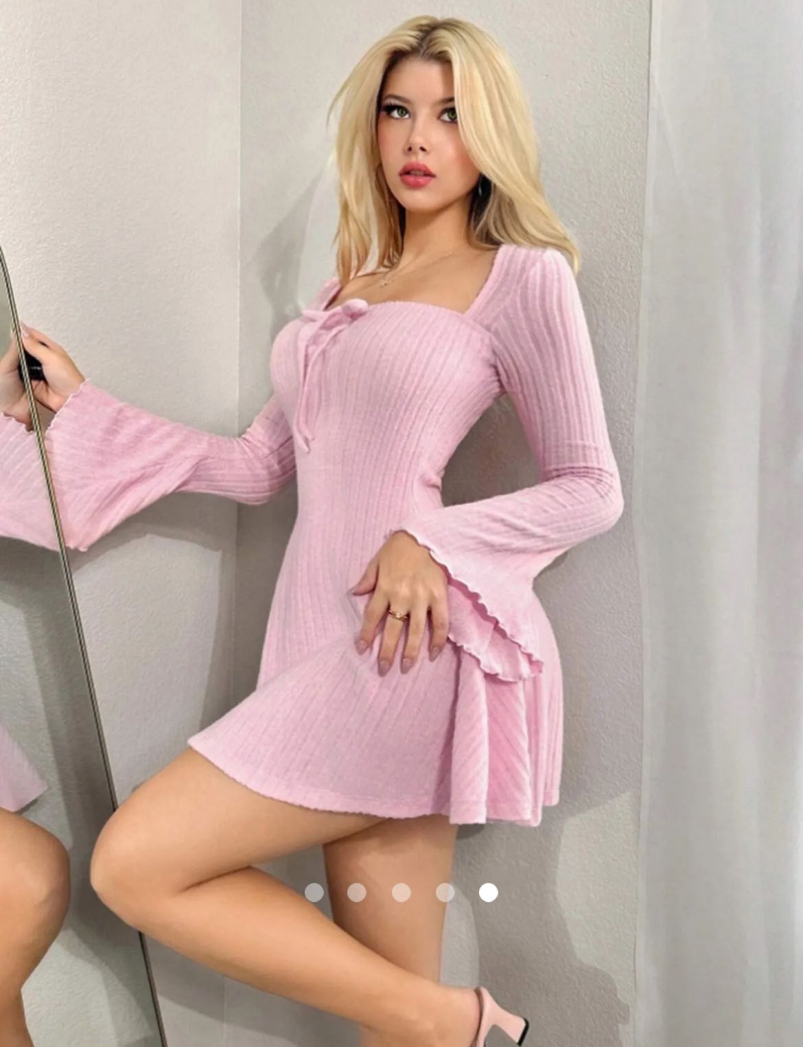 Bow A-line Dress // Pink