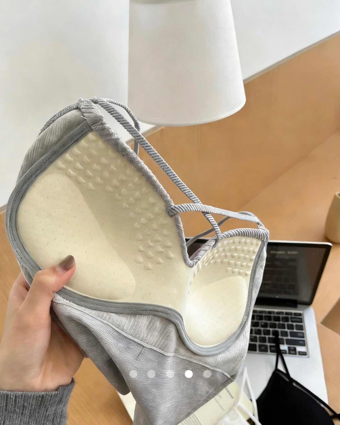 Crossed Padded Top // Grey