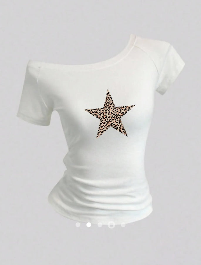 Star Pullover T-Shirt // White