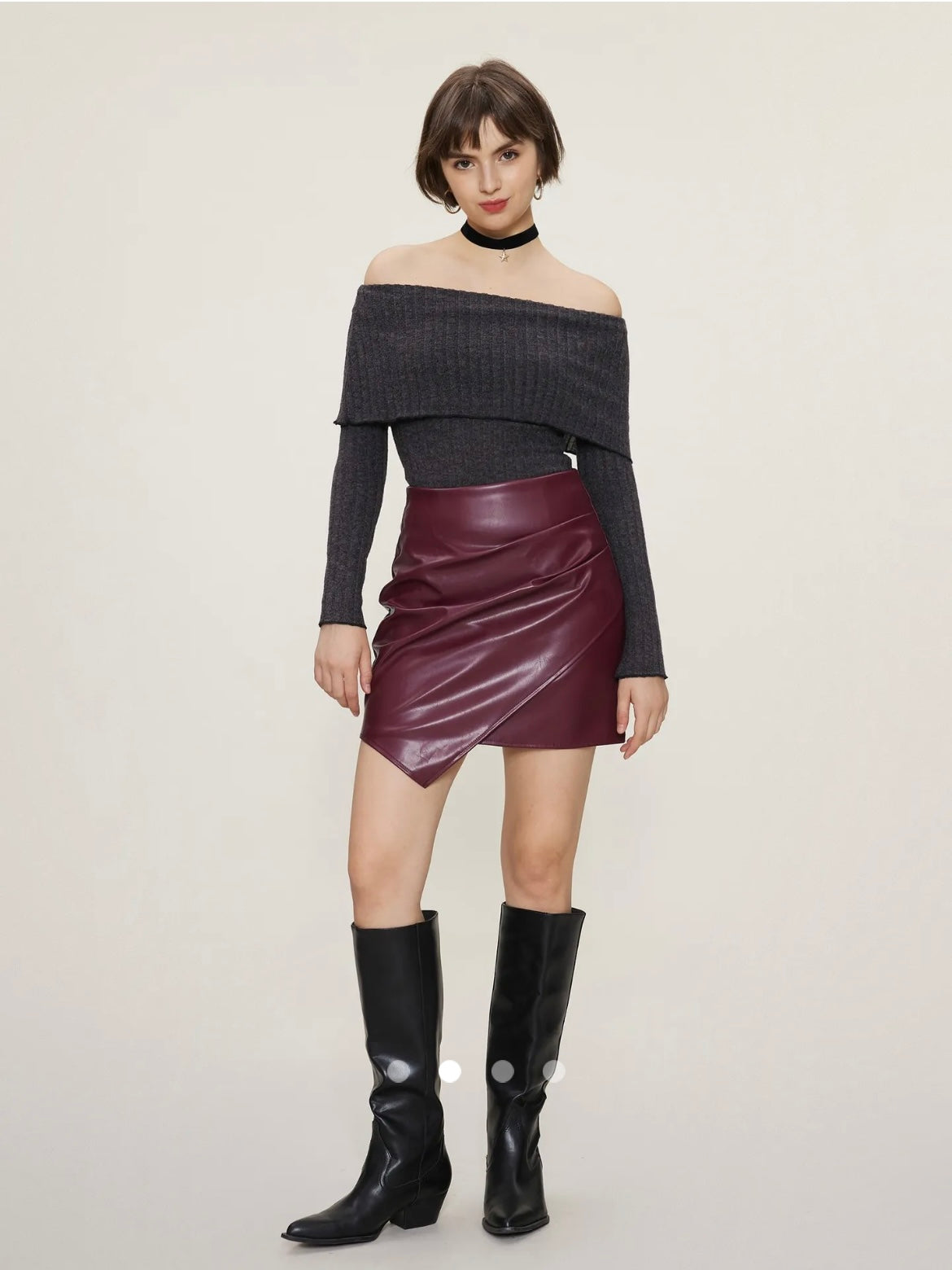 Off Shoulder Top // Dark Grey