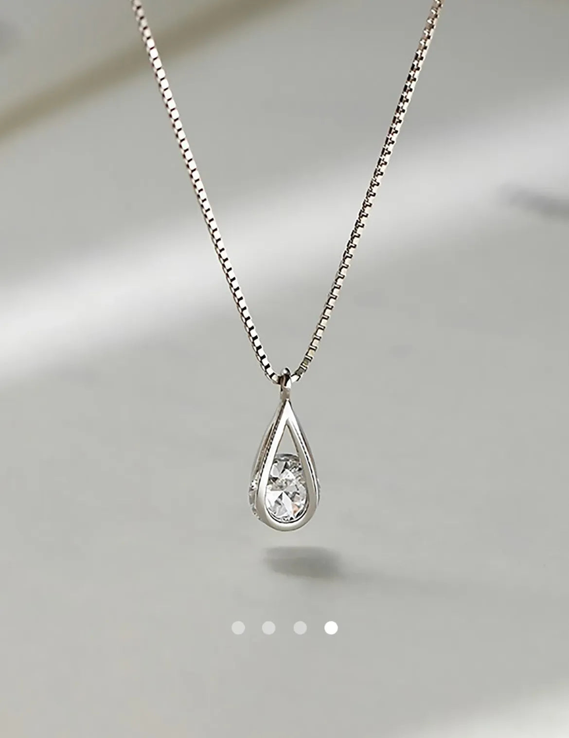 Water Drop Necklace 025 // Silver