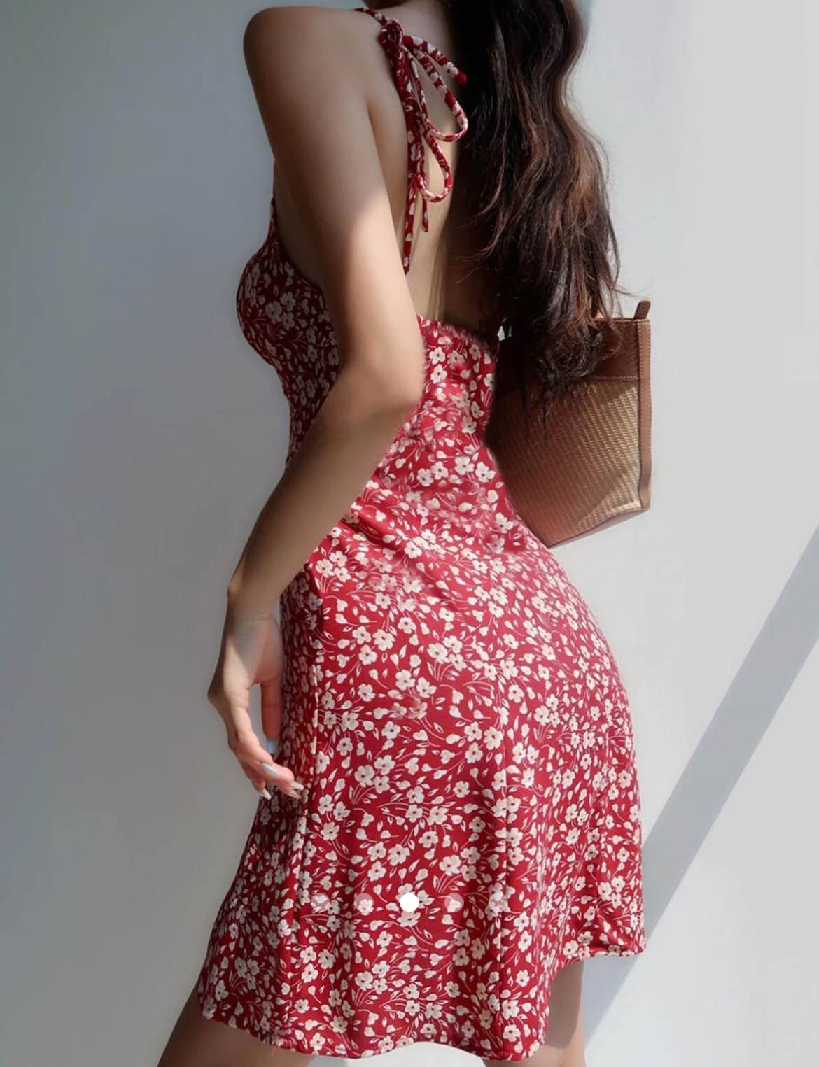 Printed A-Line Dress // Red