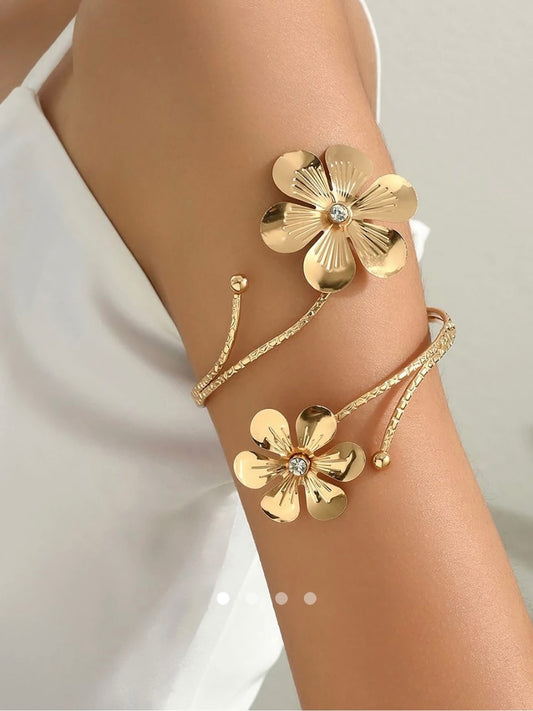 Flower Arm Cuff // Gold