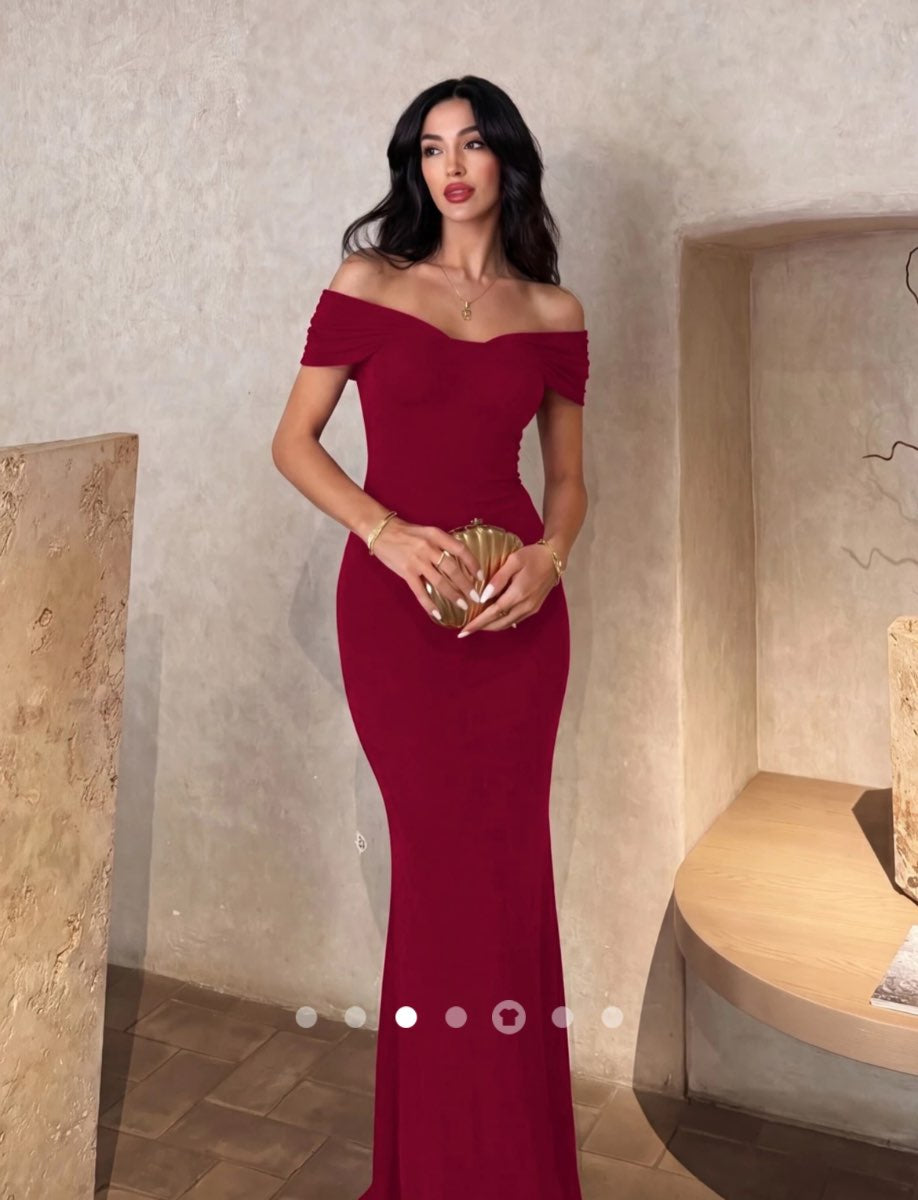 Gathered Cocktail Dress // Burgundy