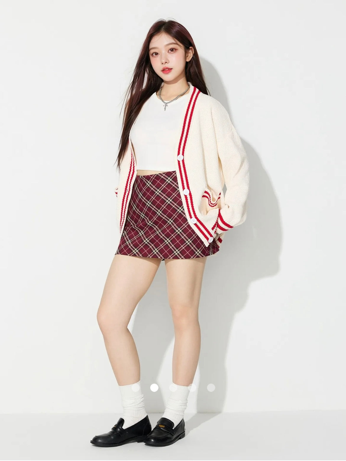 Color Block Knit Cardigan // Beige