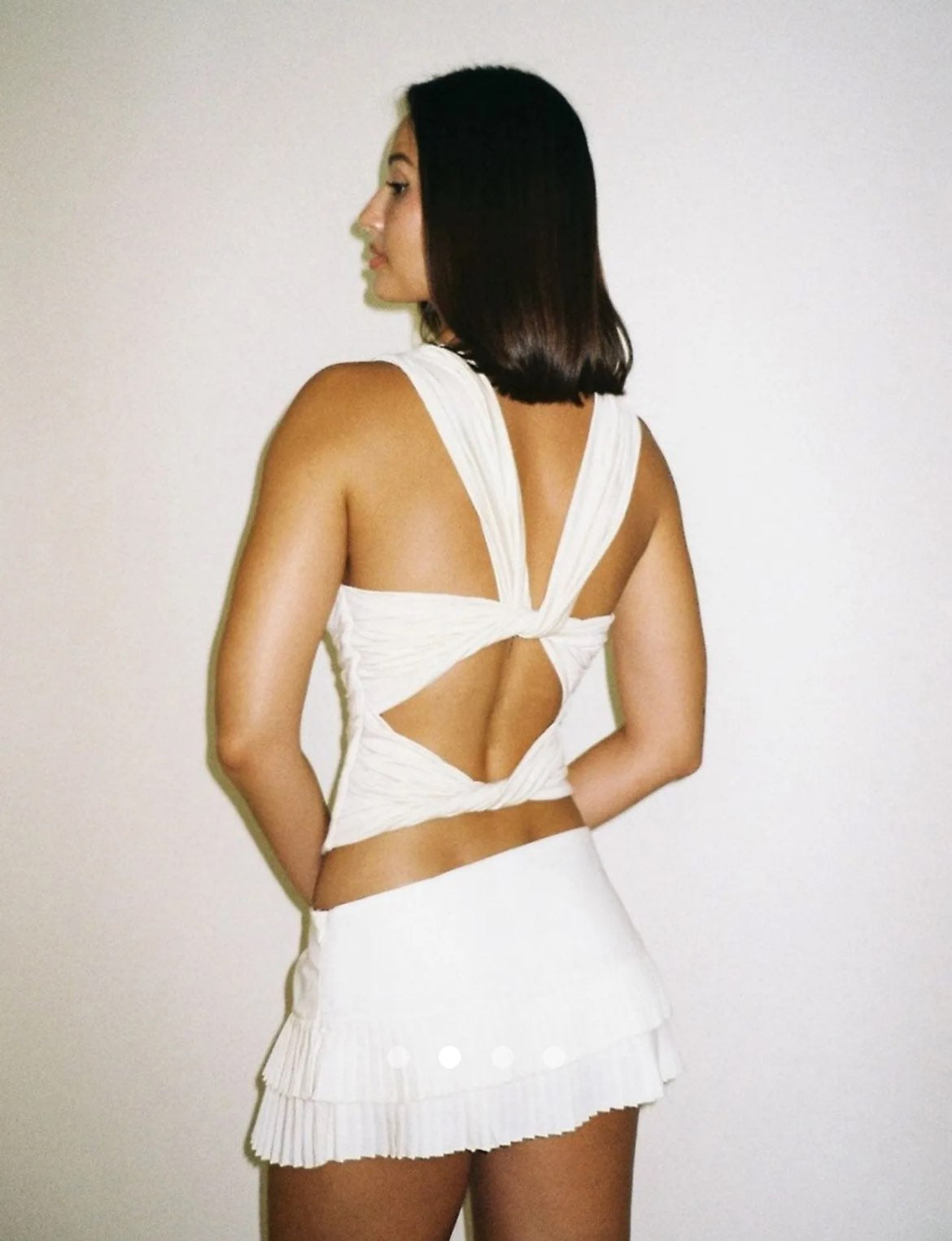 Open Back Tank Top // White