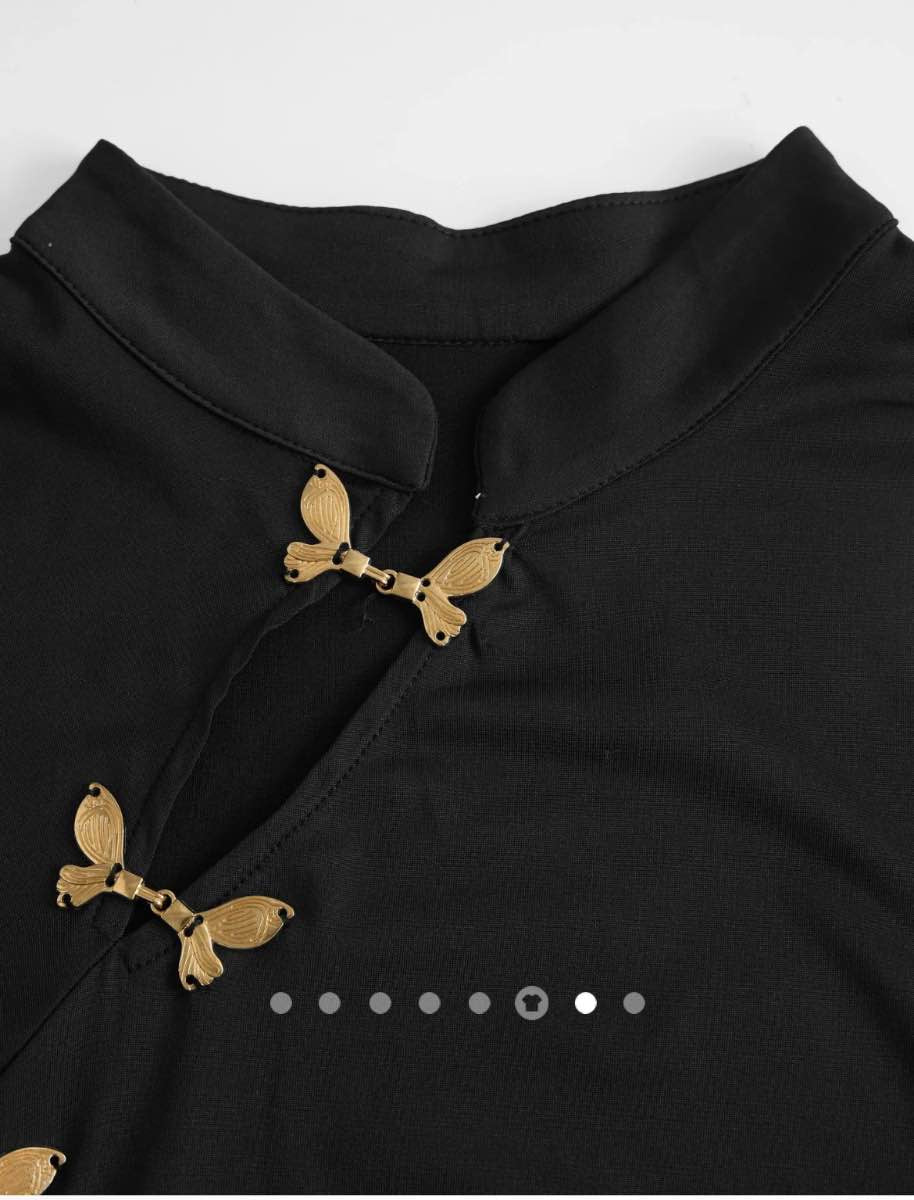 Gathered A-Line Dress 001 // Black
