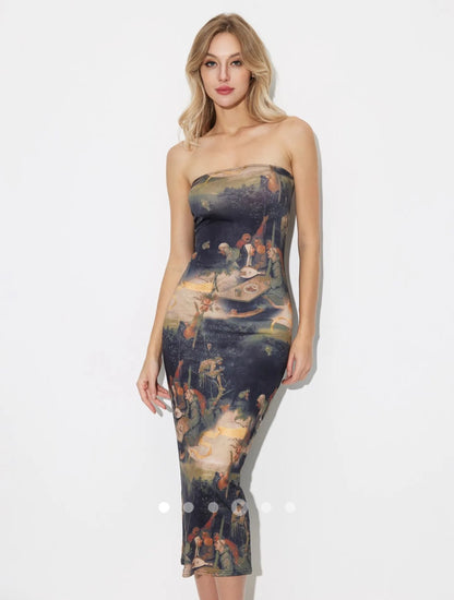 Printed Tube Dress // Multicolor