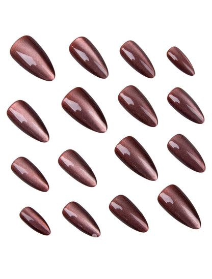 Glitter Artificial Nails // Brown