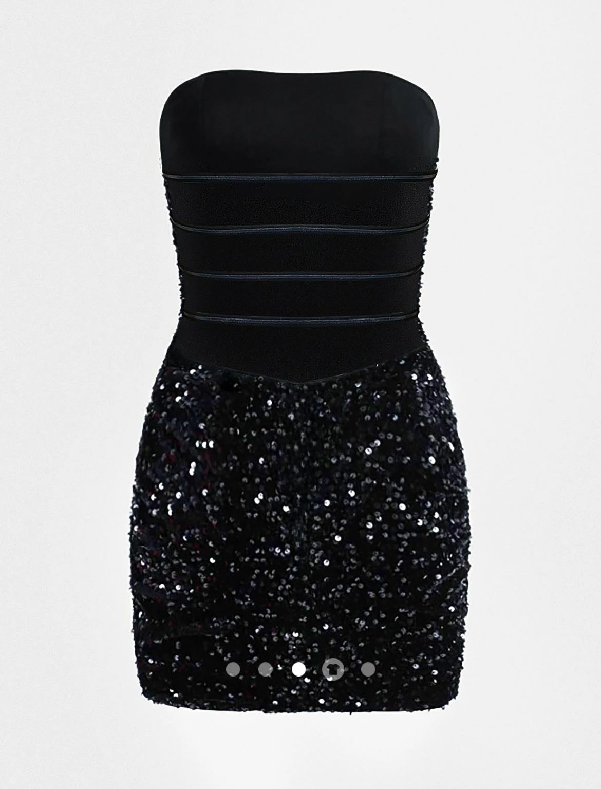 Sequinned Tube Dress // Black