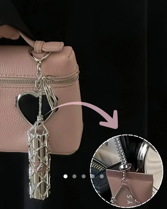 Heart Bag Charm // Silver