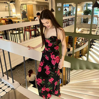 Floral Slip Dress // Black