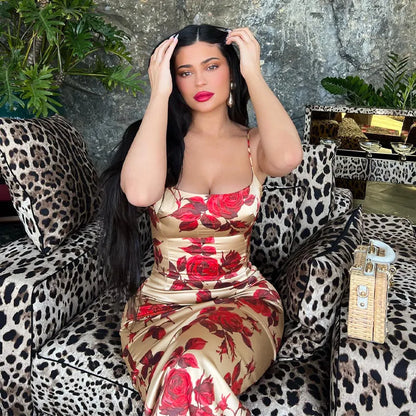 Kylie Inspired Floral Maxi Dress // Red