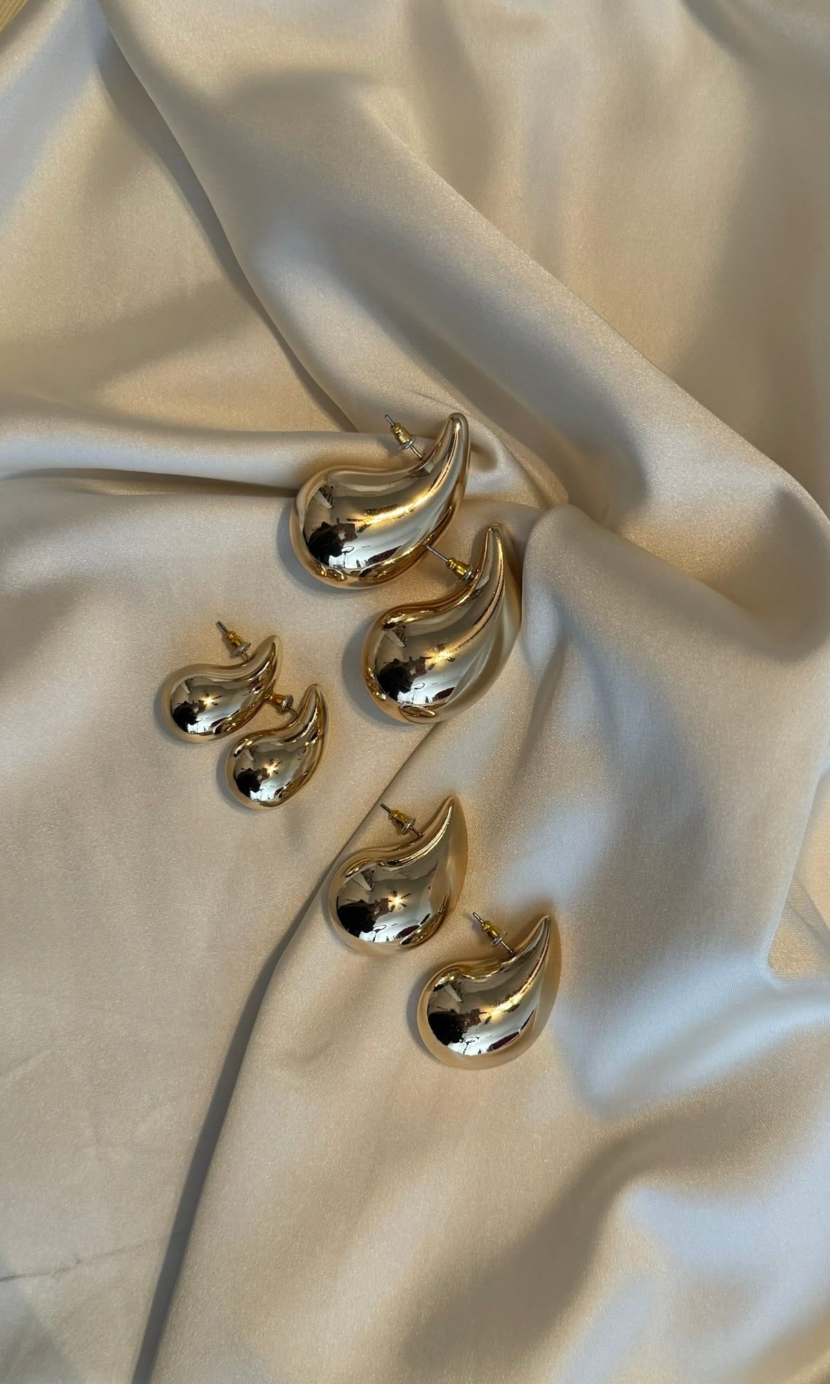 Chunky Teardrop Earings (Big) // Silver