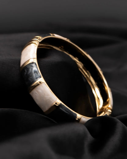 Chunky Bangle (Anti Tarnish) 025 // B&W