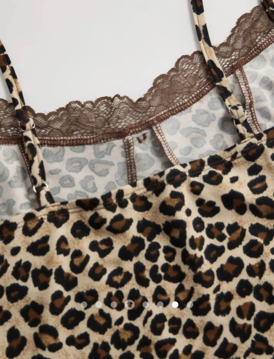 Lace Trimmed Cami Top // Brown