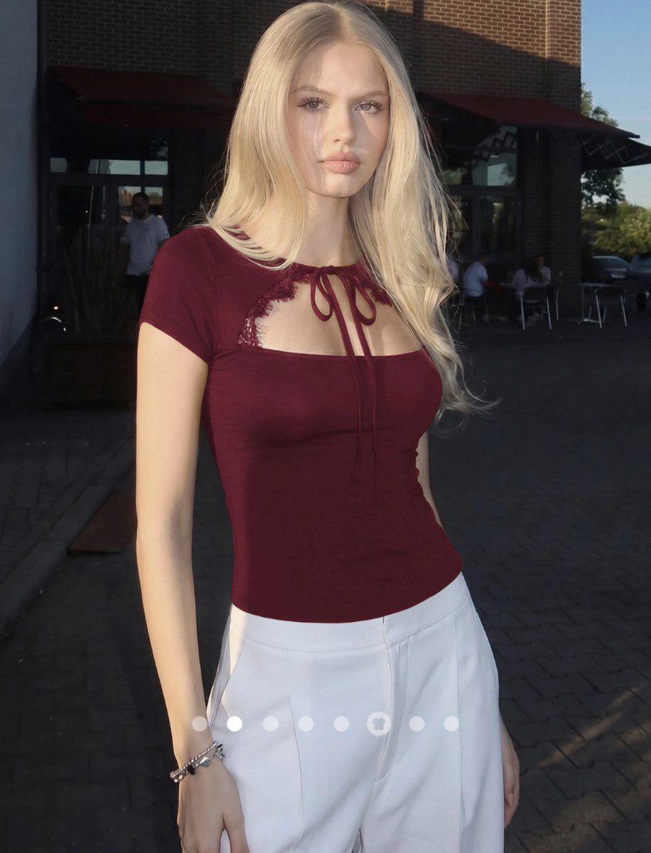 Tie Up Top 002 // Burgundy