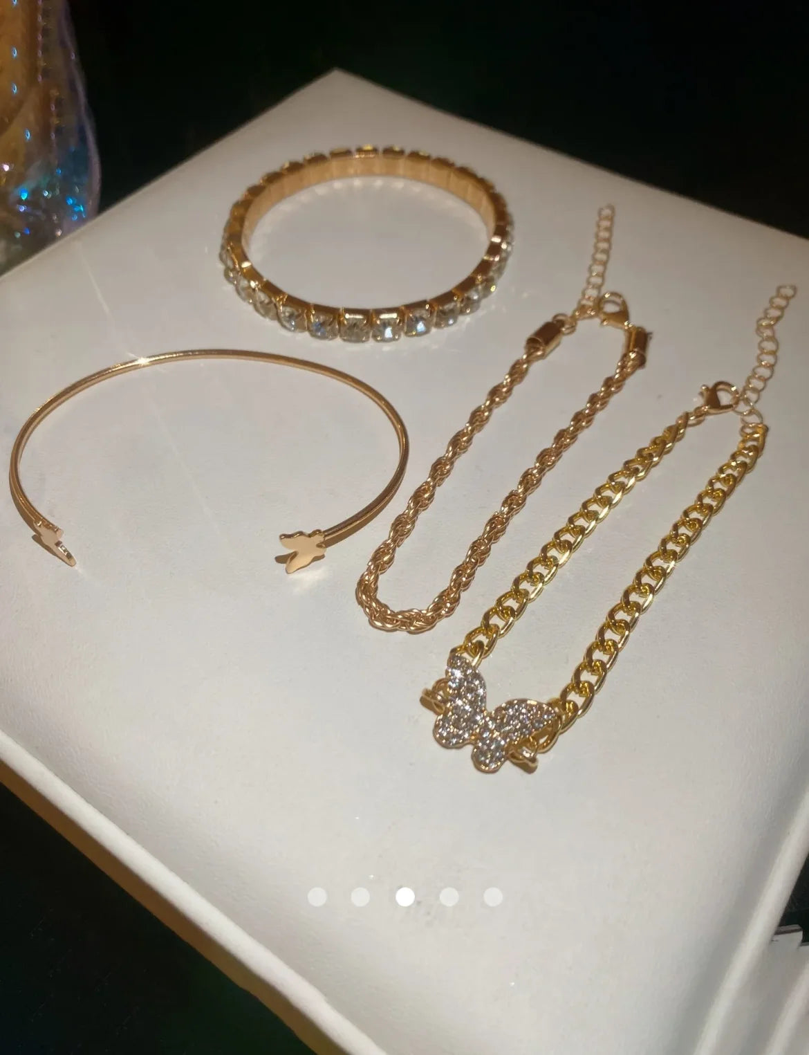 Rhinestone Bracelet Set 002 // Gold