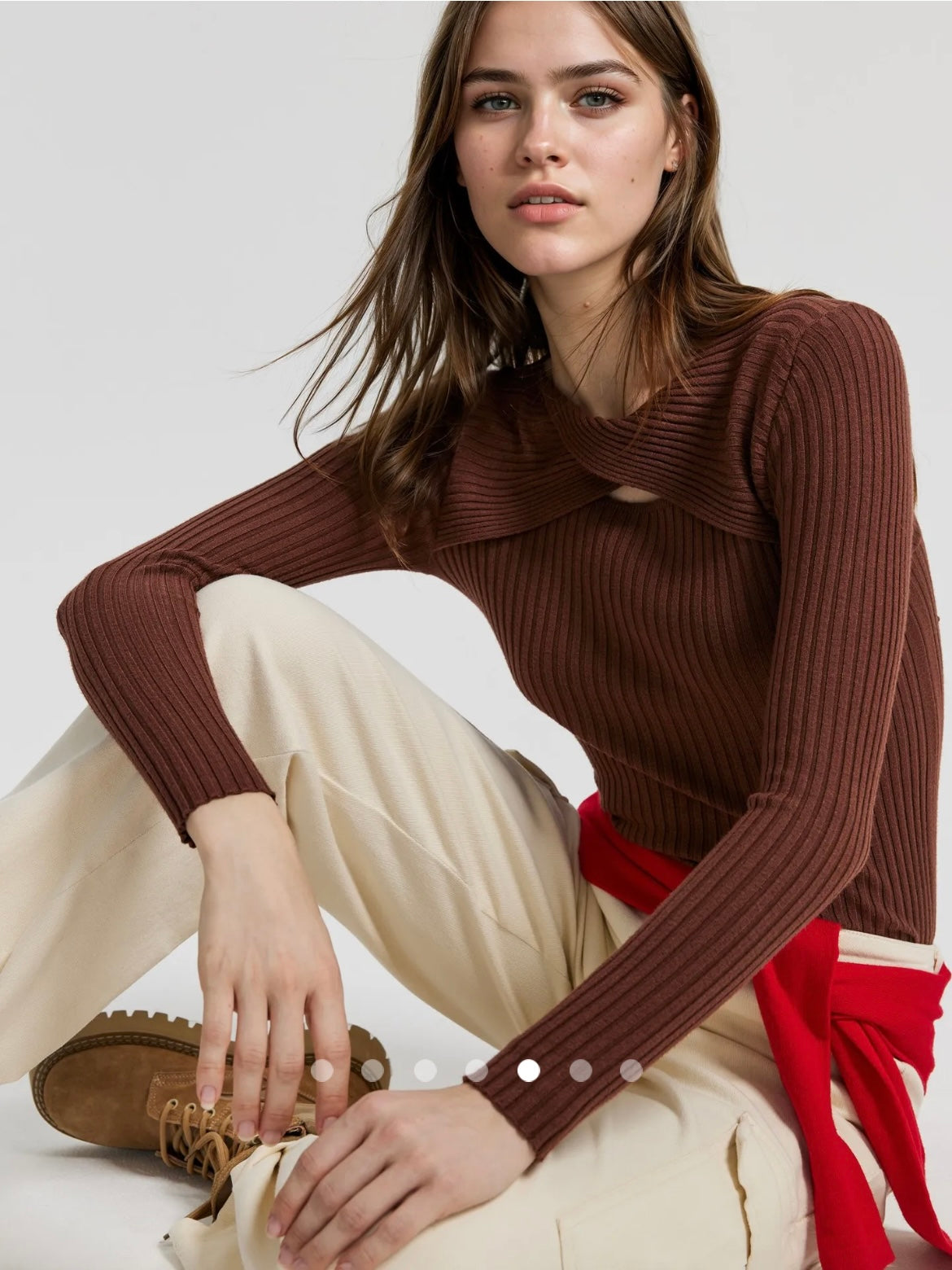Knotted Knit Top // Brown
